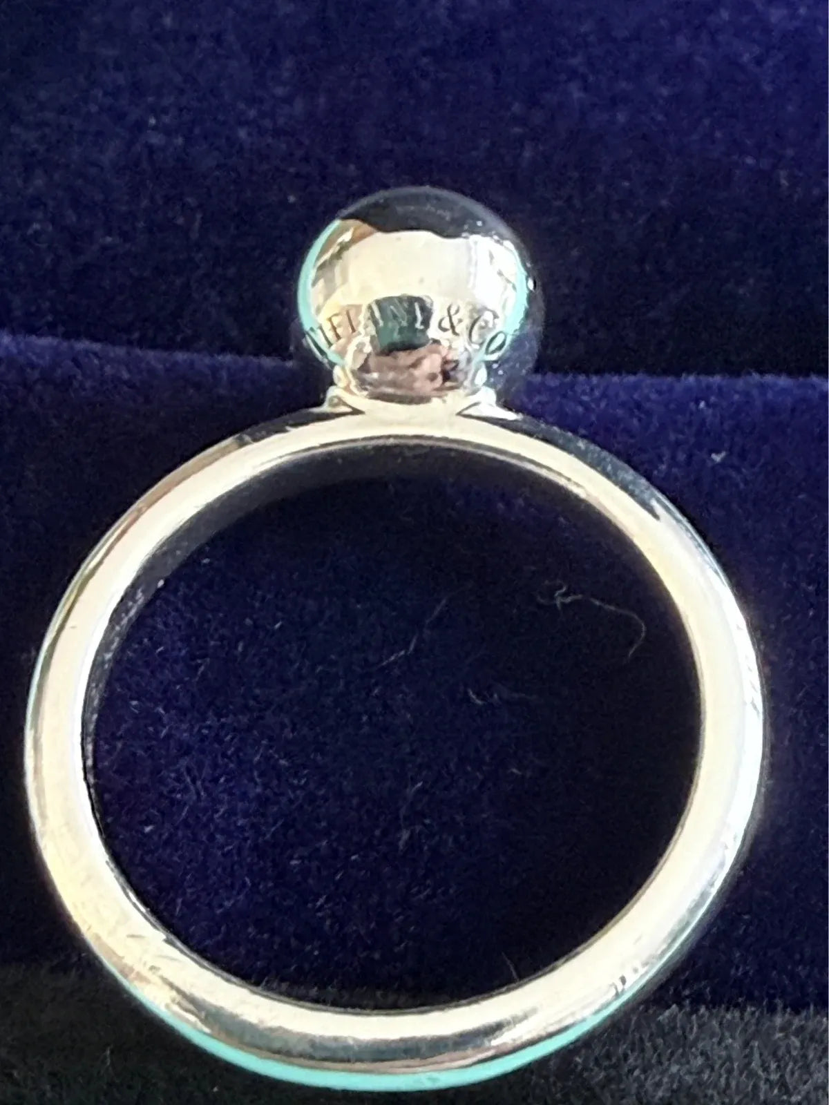 Tiffany & Co Sterling Silver 8mm Hardwear Ball Ring Size M