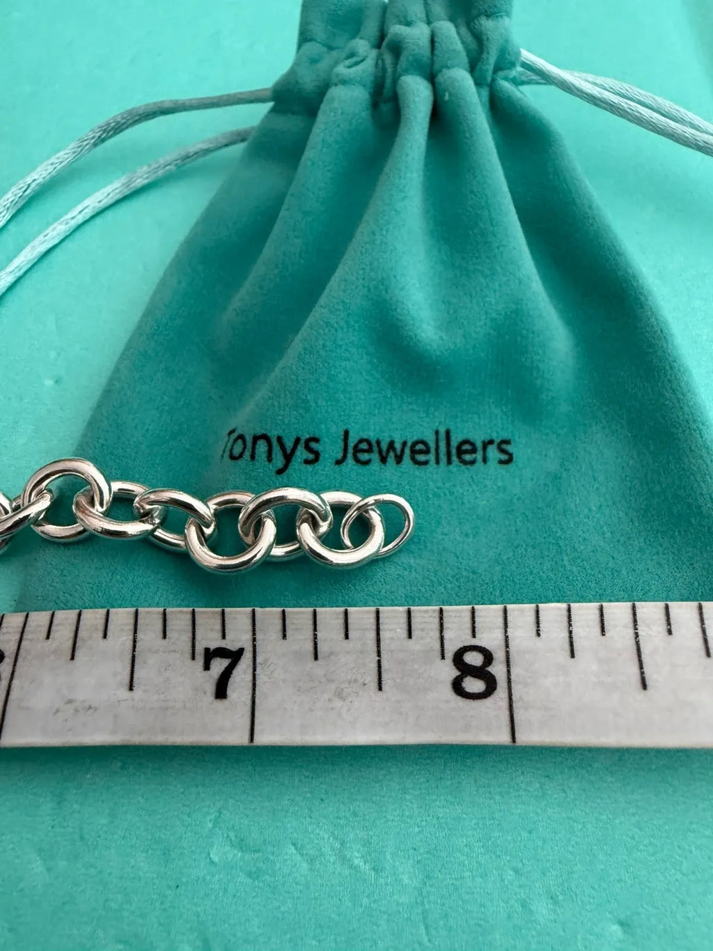 Tiffany & Co. Sterling Silver Heart Tag Charm Bracelet – 7.5