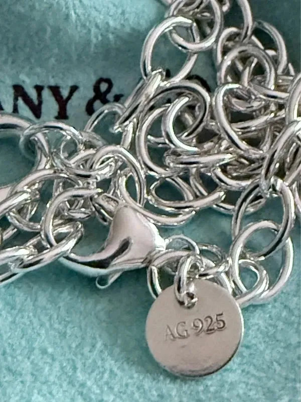 Tiffany & Co Sterling Silver Infinity Large Oval Link Necklace 17.5