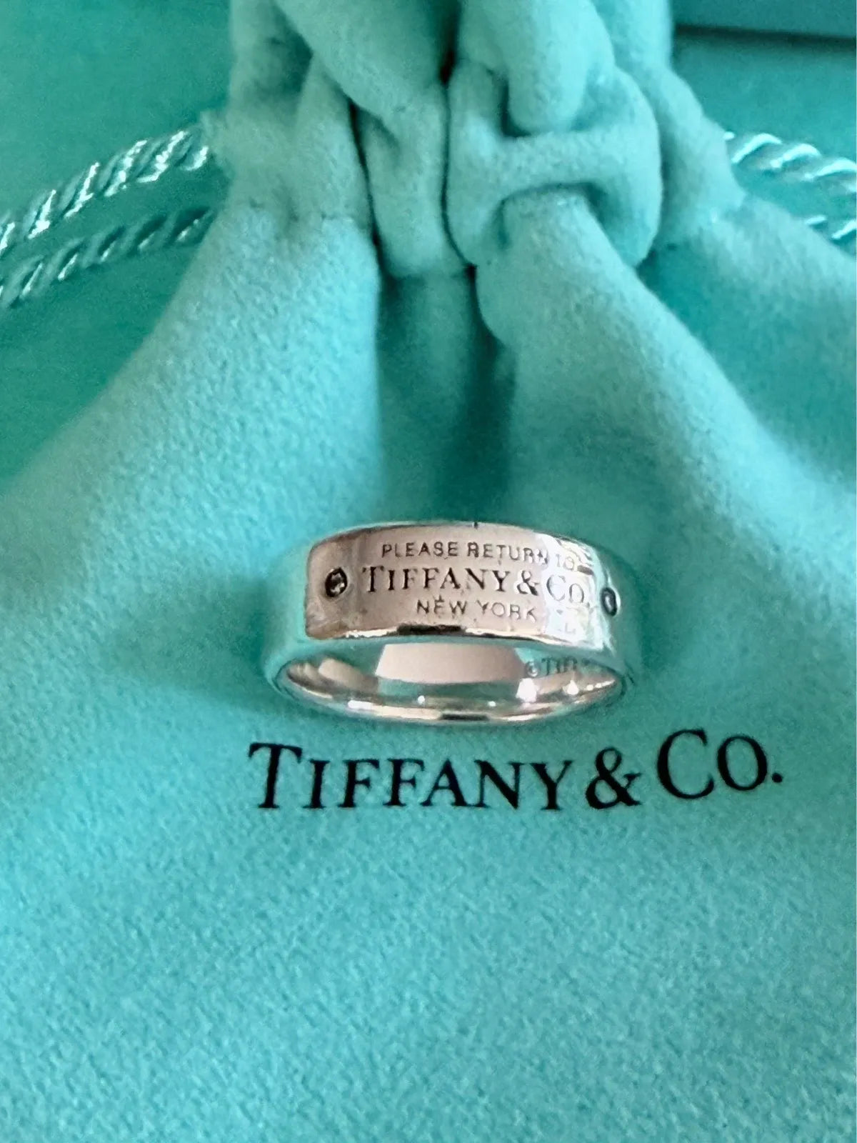 Tiffany & Co Please Return To Tiffany Double Diamond Ring Size L 1/2