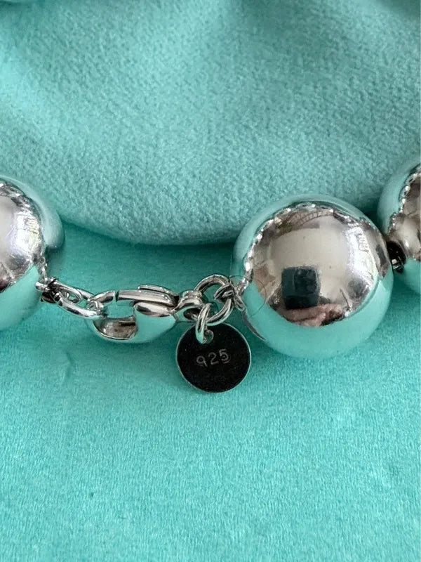 Tiffany & Co Sterling Silver Large Hardwear 14mm Ball Bead Bracelet 8