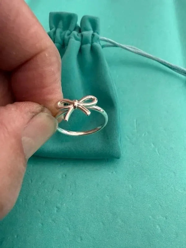Tiffany & Co. Sterling Silver Bow Ring Size Q