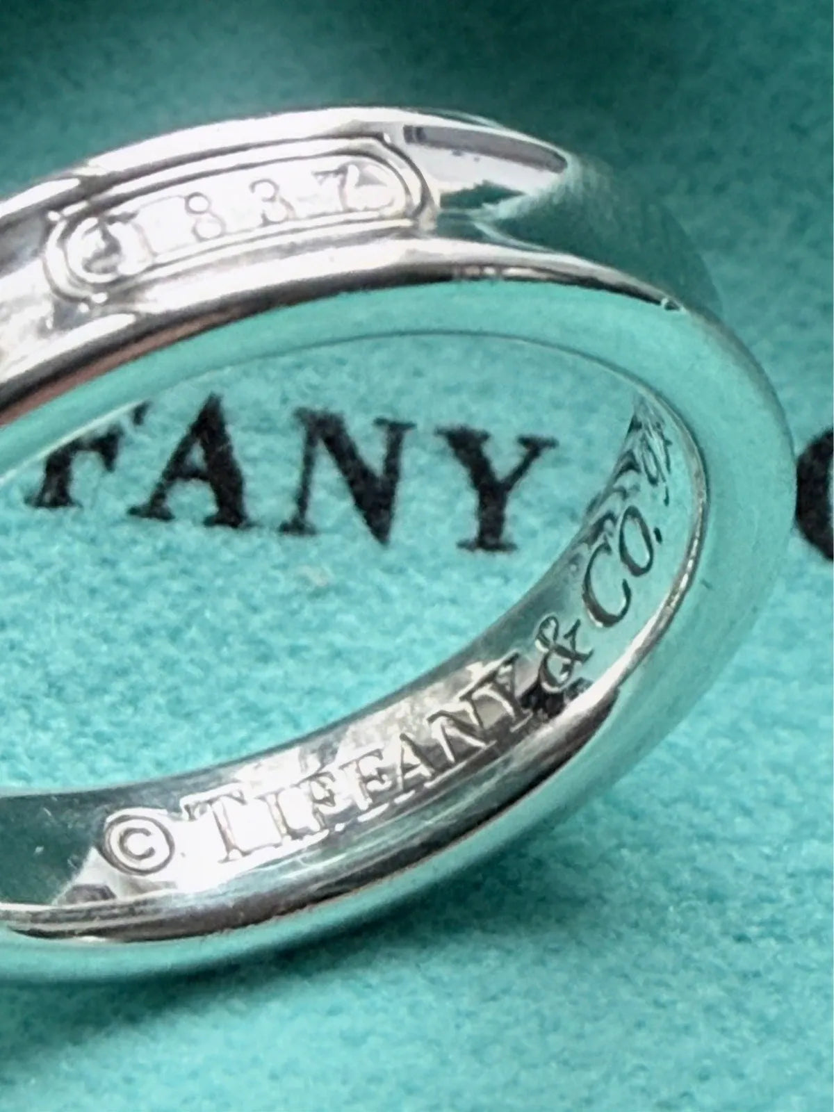 Tiffany & Co Sterling Silver 1837 4mm wide Narrow Band Ring Size H