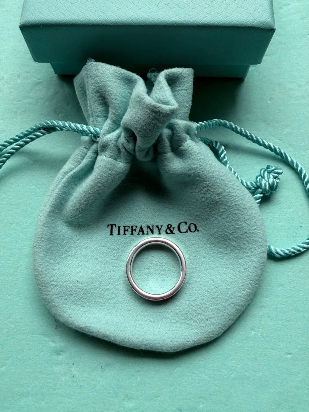 Tiffany & Co Sterling Silver 1837 4mm wide Narrow Band Ring Size H