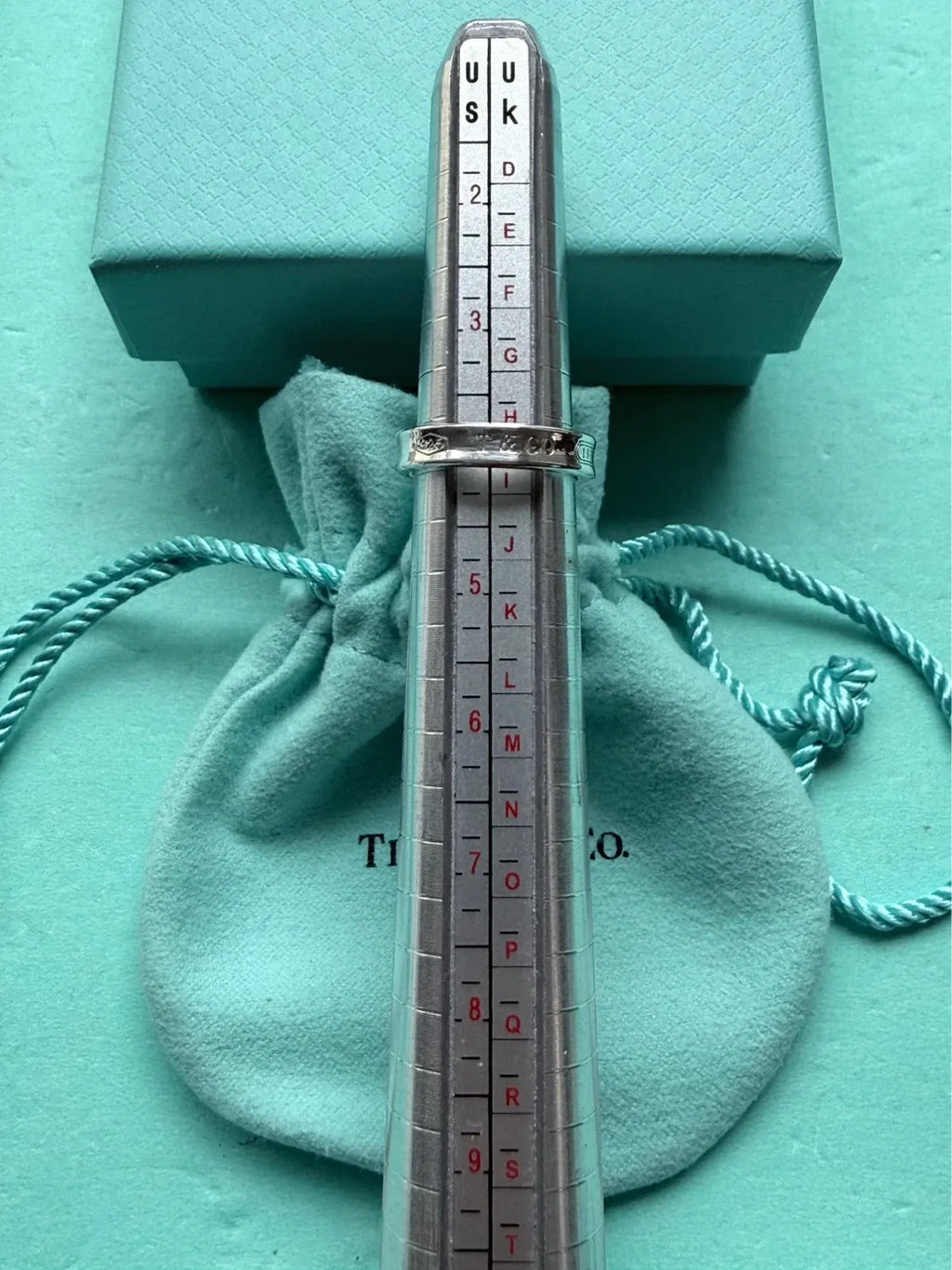 Tiffany & Co Sterling Silver 1837 4mm wide Narrow Band Ring Size H