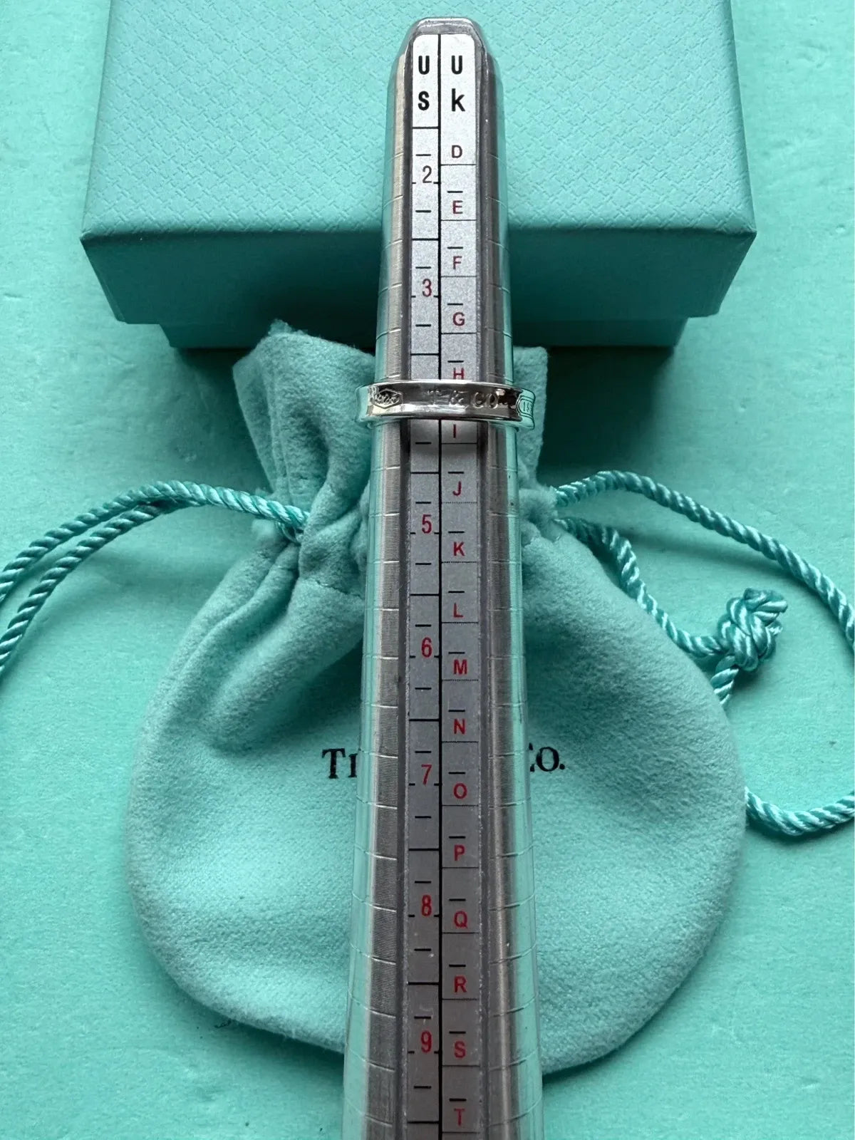 Tiffany & Co Sterling Silver 1837 4mm wide Narrow Band Ring Size H
